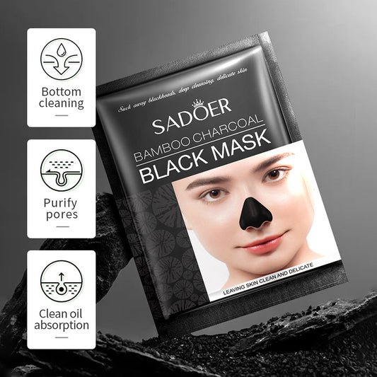 Sadoer Bamboo Charcoal Black Mask - 6gx10Pcs